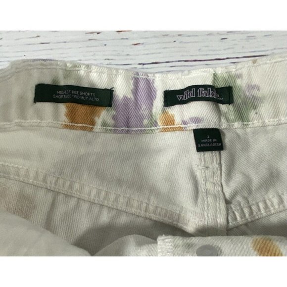 Wild Fable Jean Shorts Size 2 High Rise Cutoff White Tie Dye Button Fly Denim - Picture 5 of 11